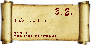 Brázay Eta névjegykártya